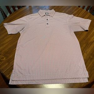 Footjoy Men’s Golf Polo - Medium (Classic Fit) Maroon/Light Gray